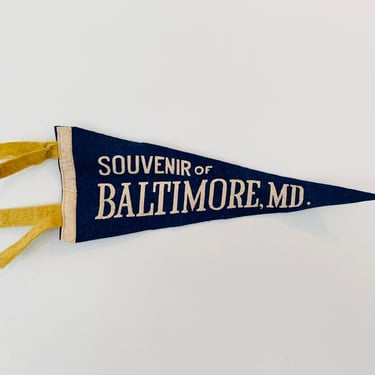 Vintage Small Size 10 Inch Baltimore Souvenir Pennant by The Norsid Company New York 