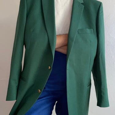 vintage green wool menswear blazer jacket 
