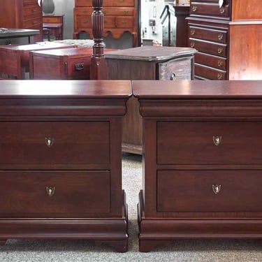 Pair of Louis Philippe Style Cherry Nightstands