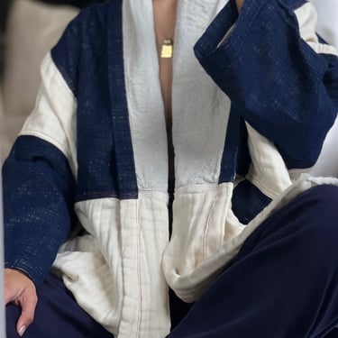 Atelier Delphine Haori Coat Five Layer Gauze / Available in Denim Kinari