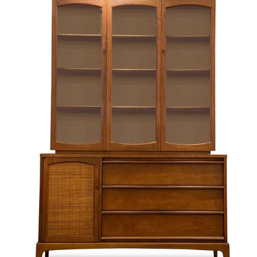 Lane Rhythm Credenza with Breakfront Hutch Top, Circa 1960s - *Please ask for a shipping quote before you buy. 
