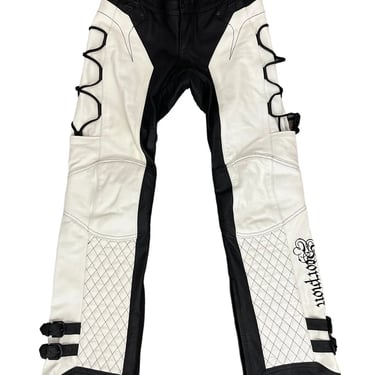 Women’s Scorpion Exo Black White Leather Motorcycle Pants XS Excellent Condition