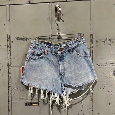 26” 80s Levi's Orange Tab Distressed and Repaired Daisy Duke Cutoff Shorts 