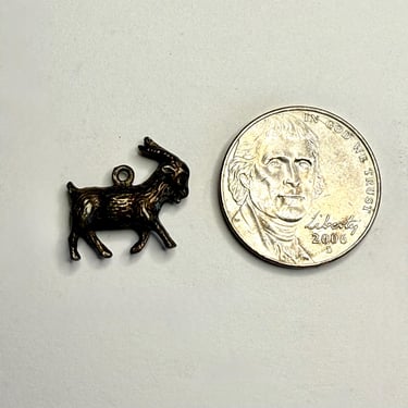 Vintage silver charm | 1960s silver goat charm | 60s sterling charm bracelet animal charm 