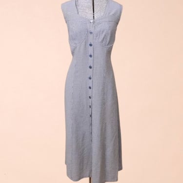 Blue Gingham Button Up Bustier Dress by XO, L/XL