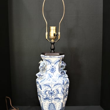 Chinoiserie - Blue - Lamp - Ginger Jar - Circa 1950s- 60s 
