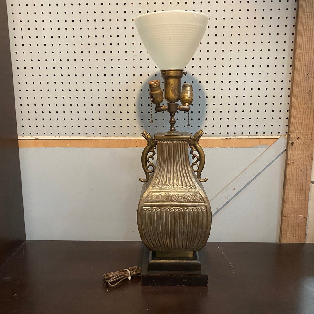 Vintage Brass 5-Way Lamp with Serpent Handles (2 Available) | Community ...