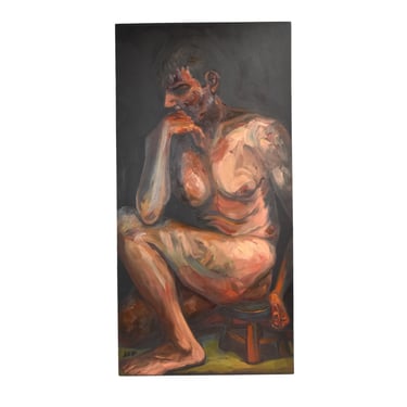 Nude Male Figure Oil Painting “Danny Boy” by Lenell Chicago Artist 