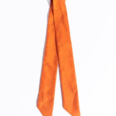 HERMES Orange Silk Letter Twilly