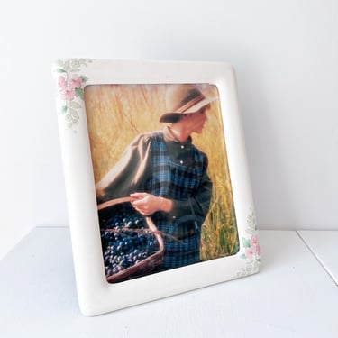 Vintage Cottagecore 8x10 Large Ceramic Frame - Floral Vintage Coquette - English Cottage Decor 