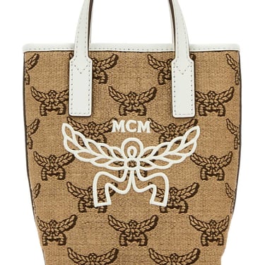 Mcm Women Embroidered Raffia Handbag