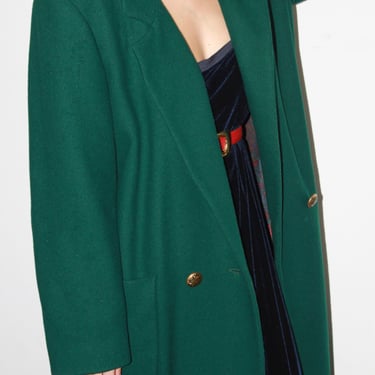 Vintage Pine Green Wool Coat