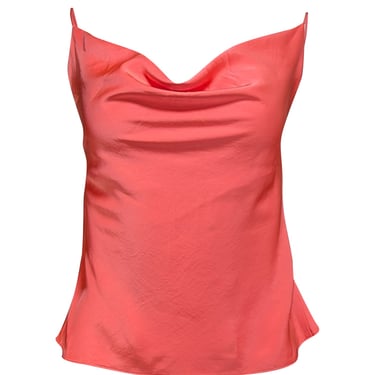 Lapointe - Coral Orange Satin Cowl Neck Top Sz 8