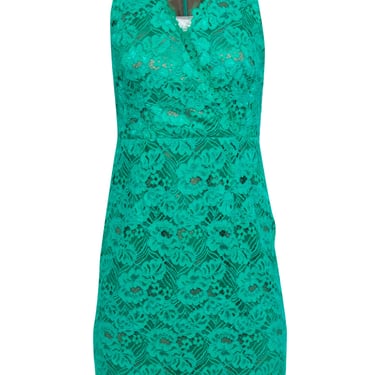 Shoshanna - Green Lace Surplice Mini Dress Sz 0