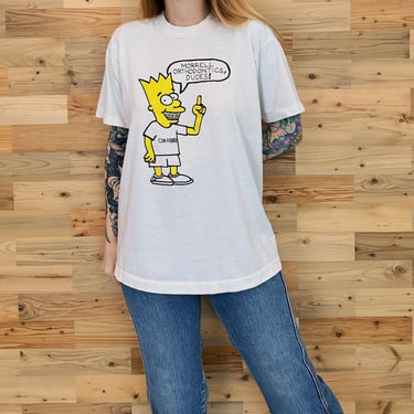 80's Vintage Funny Bart Simpson Braces Morrell Orthodontics T-Shirt Tee Shirt 
