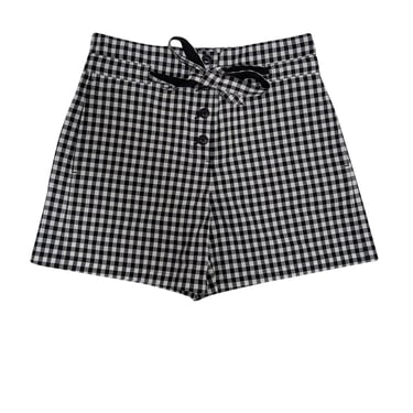 Rag &amp; Bone - Black &amp; White Gingham Paperbag Shorts Sz 00