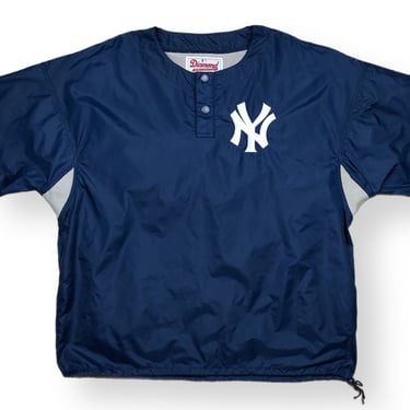 Vintage 90s Starter New York Yankees Baseball Diamond Collection MLB Short Sleeve Warm Up/Windbreaker Pullover Shirt Size Large 