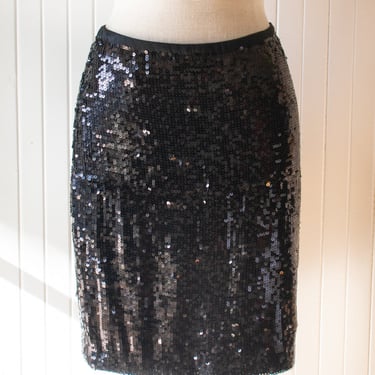 Vintage Y2K Badgley Mischka Sequin Mini Skirt 28" Waist