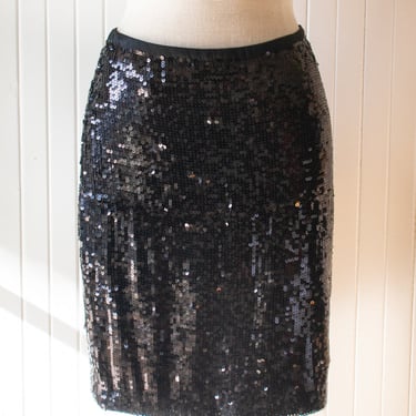 Vintage Y2K Badgley Mischka Sequin Mini Skirt 28&quot; Waist