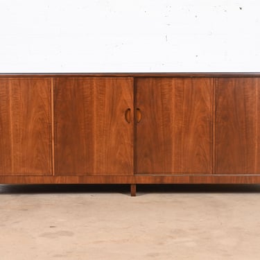 Michael Taylor for Baker Furniture Walnut Credenza or Bar Cabinet, Newly Refinished