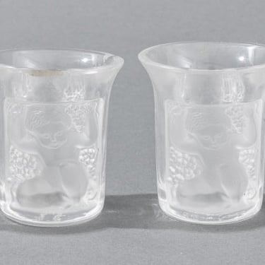Rene Lalique &quot;Enfants&quot; Cordial Glasses, Set of Four