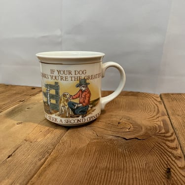 Dog Lover Mug Cowboy Coffee Tea Gag Novelty Gift for Him 1970s vintage kitsch 