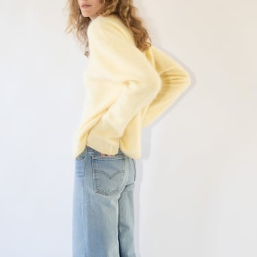 Natalia Brushed Cashmere Sweater in Butter