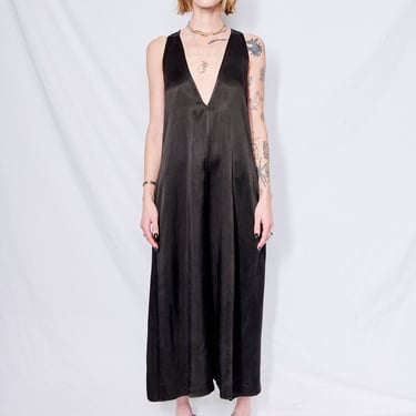 Black Cupro Trapeze Dress