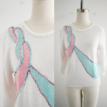 1980s Pastel Sequin Sweater 