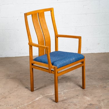 Mid Century Danish Modern Lounge Chair Borge Mogensen Blue Oak Armchair Side Mcm