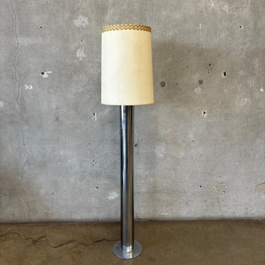 American Mid Century Modern Chrome Cylindrical Floor Lamp