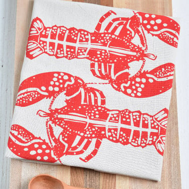 Organic Cotton Tea Towel | Double Lobster Tea Towel