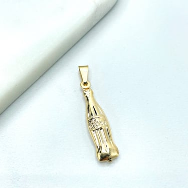 18k Gold Filled Vintage Coca-Cola Bottle Drink Soda Charm, Cola Coke Bottle Vintage Style Charms Pendant Wholesale Jewelry Making Supplies