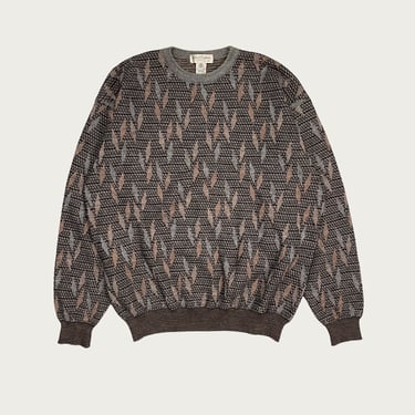 (XL) Brown Diamond Patterned Sweater