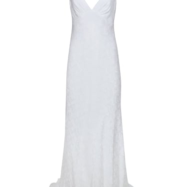 Jenny Yoo - White "Cadence" Floral Jacquard Slip Formal Dress Sz 6