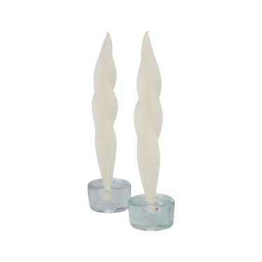 Pair of Twisted Taper Candles, 1970s 