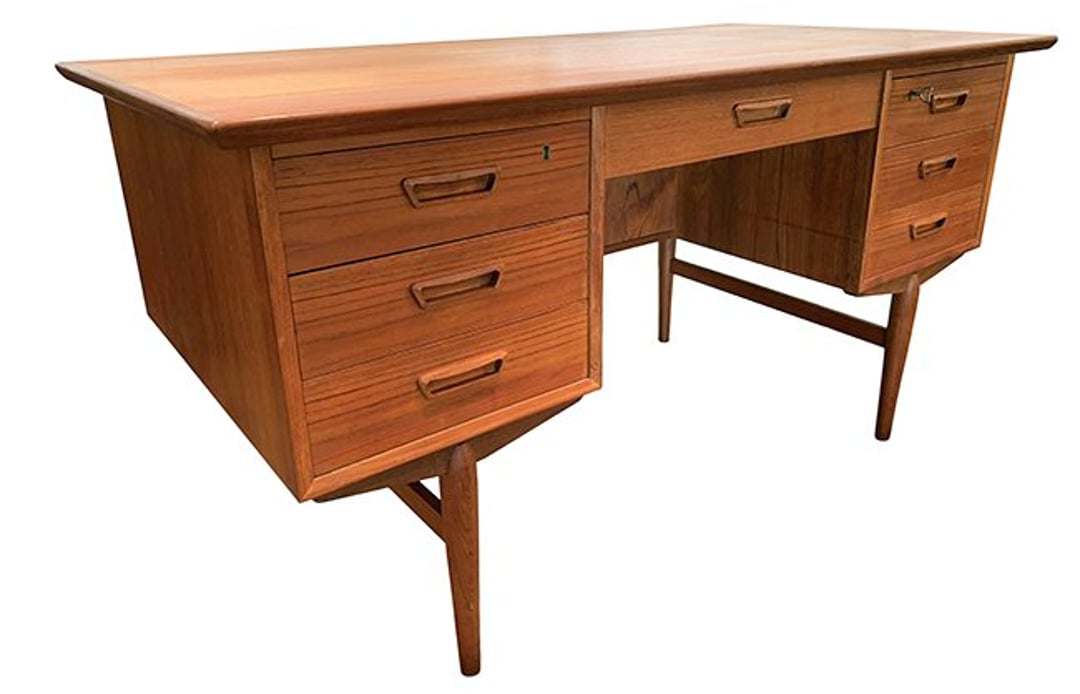 Four sided teak desk Westside Modern Atlanta, GA