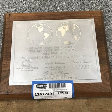 Replica Apollo 11 Moon Landing Plaque (Seattle)