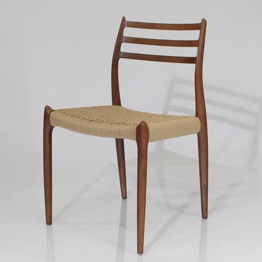 Moller 78 Teak and Papercord Danish Dining Chair by Niels Møller 