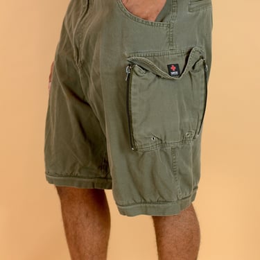 Vintage Green Cargo Hiking Dad Shorts /  Medium 34 