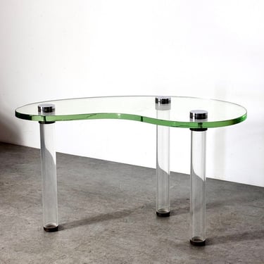 Rare Glass And Lucite Kidney Form Petite Cocktail Table by Gilbert Rohde for Herman Miller Luxury Group 1930s 1940s Mid Century 