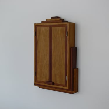Handmade Art Deco Inspired Wood Medicine Cabinet 