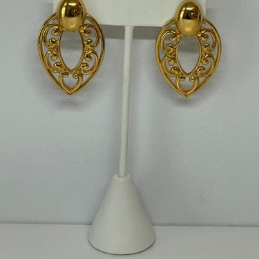 Gold Filigree Teardrop Earrings