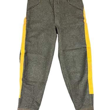 Vintage 1941 Swedish Military Gray Yellow Striped Wool Combat Pants Fit Sz 38