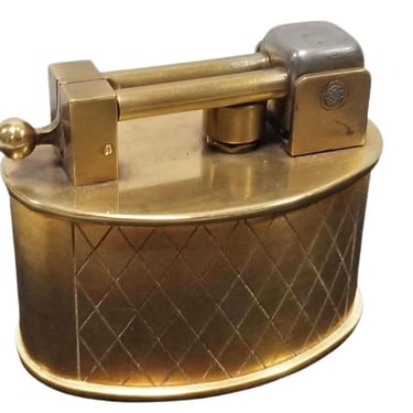 Swiss Brass Lift Arm Tabletop Lighter By Brilux for Dunhill 