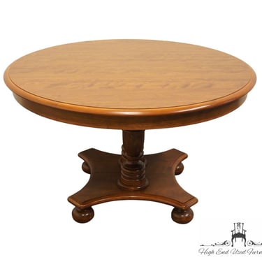 ETHAN ALLEN Heirloom Nutmeg Maple Colonial Early American 48" Round Pedestal Dining Table 