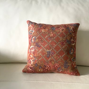 1950s French tapestry pillow