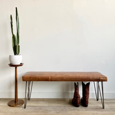 The Jackson Bench in Cognac Leather