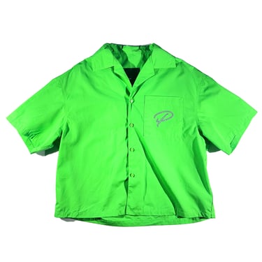 Vintage Green Button Up Shirt P Rhinestone