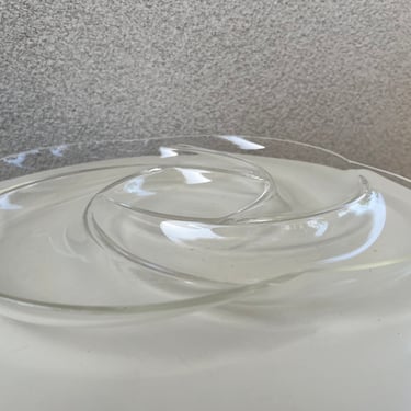 Vintage square tray clear lucite acrylic swirl design for chip dip 13” 